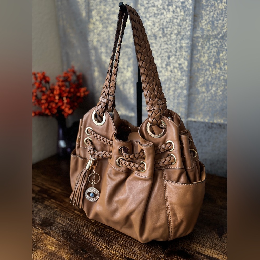 Michael Kors Braided Astor Grommet Satchel EUC - Picture 2 of 14